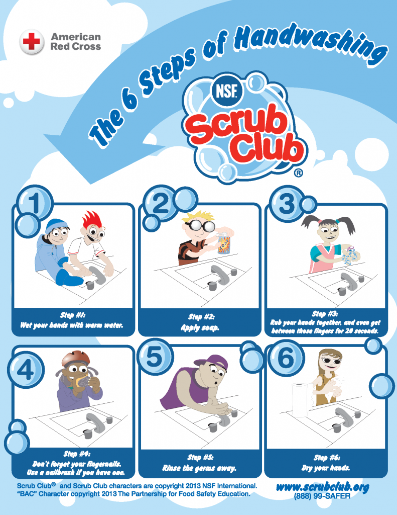 NSF Scrub Club hand washing poster